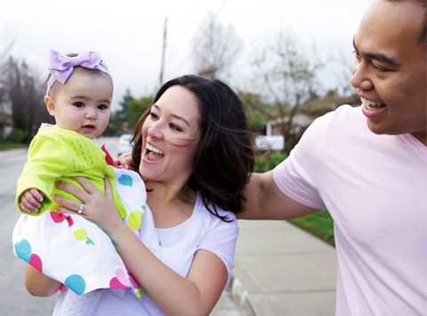 Family with baby